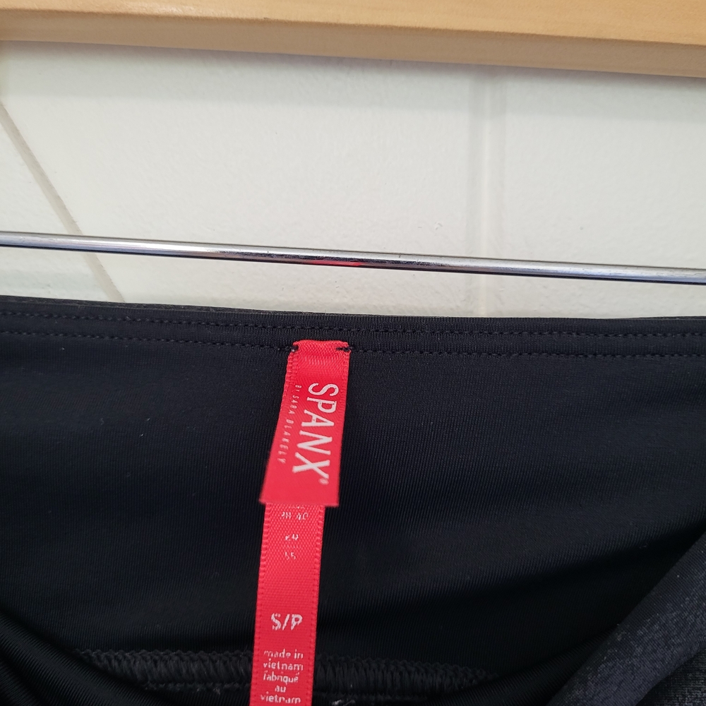 SPANX Black High-Waist Active Leggings Faux Suede Women's Size Small - Picture 5 of 5